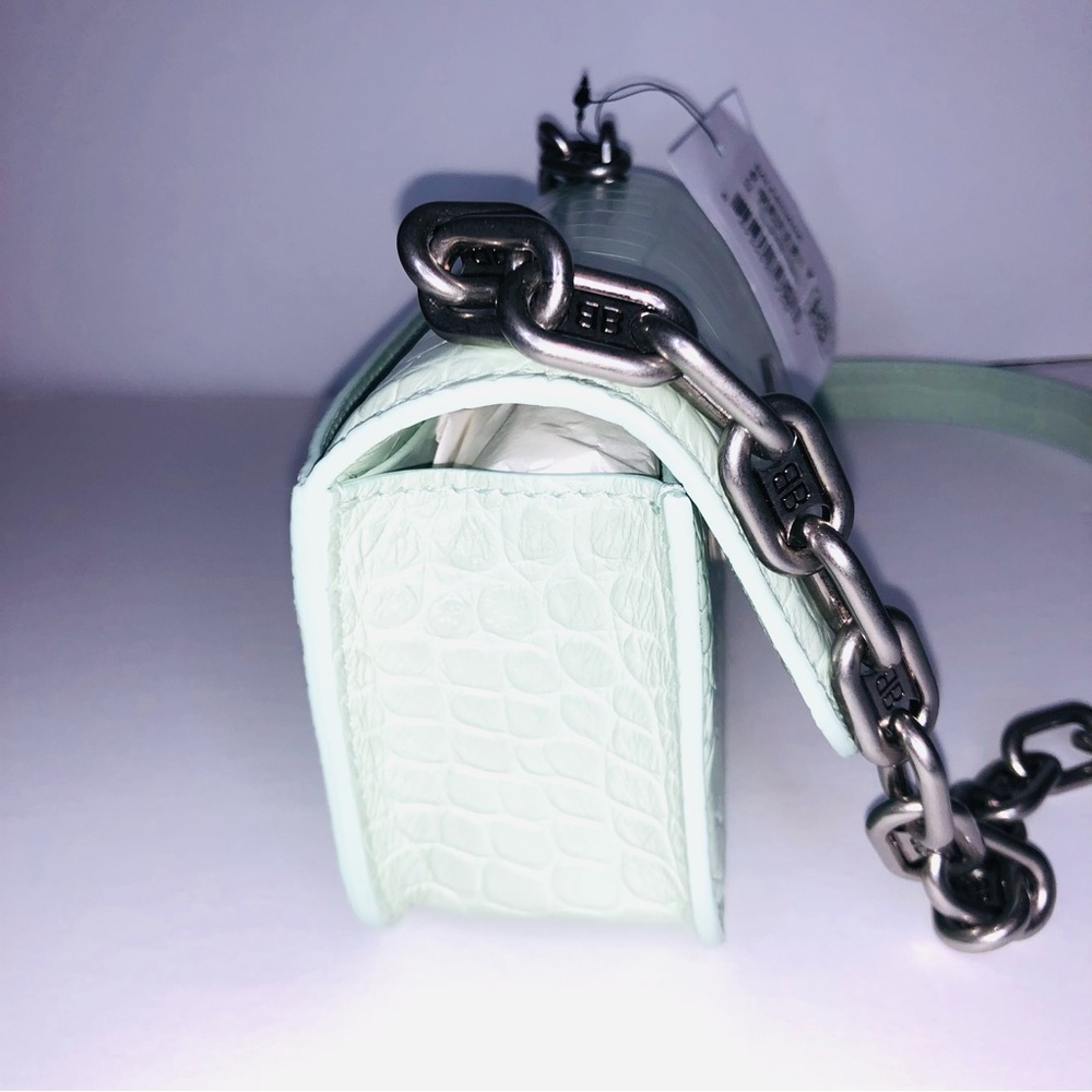 BALENCIAGA CALFSKIN CROCODILE EMBOSSED GOSSIP XS CHAIN BAG - Picture 10 of 15